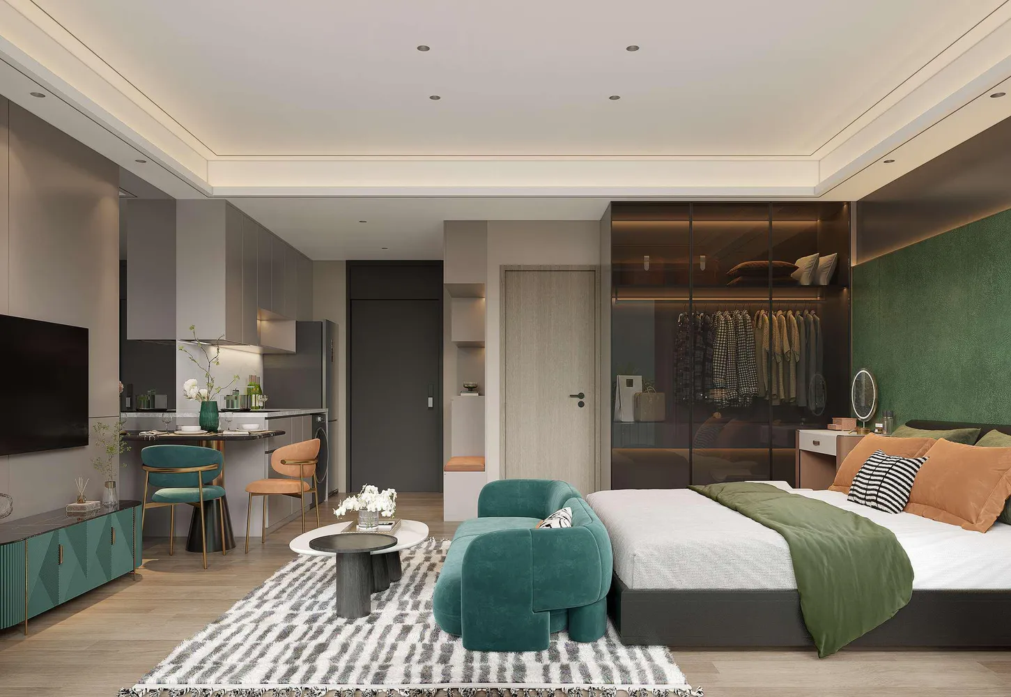 Студия 34 м² — интерьер